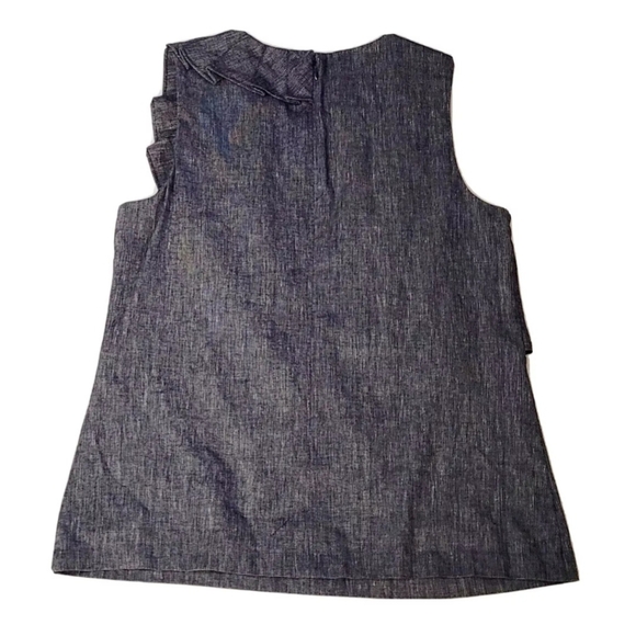 Banana Republic Linen Blend Sleeveless layered Blouse Size 8 Gray - Picture 2 of 7
